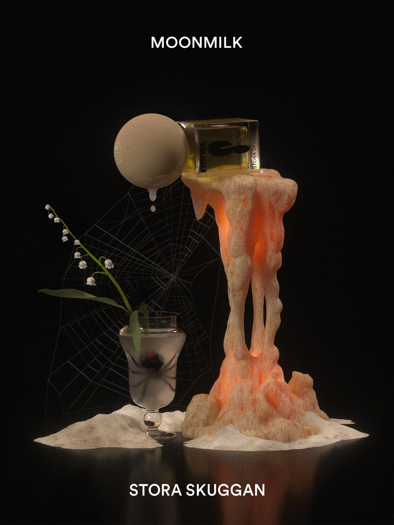 Moonmilk — Stora Skuggan, 3D rendered artwork